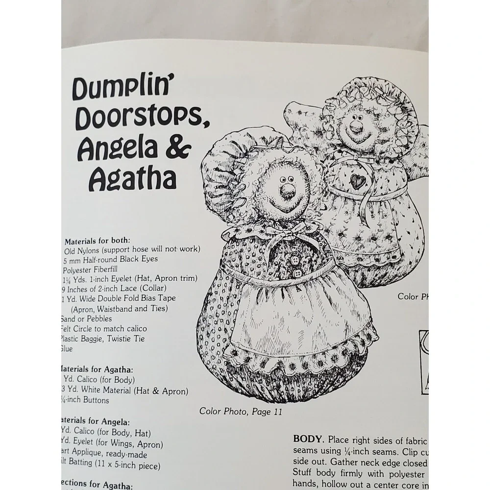 Vintage 1981 Apple Dumplins Soft Sculpture Craft Pattern Book Barbara Graham